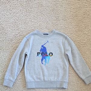 Polo by Ralph Lauren Kids Light Gray Sweatshirt with Blue Logo